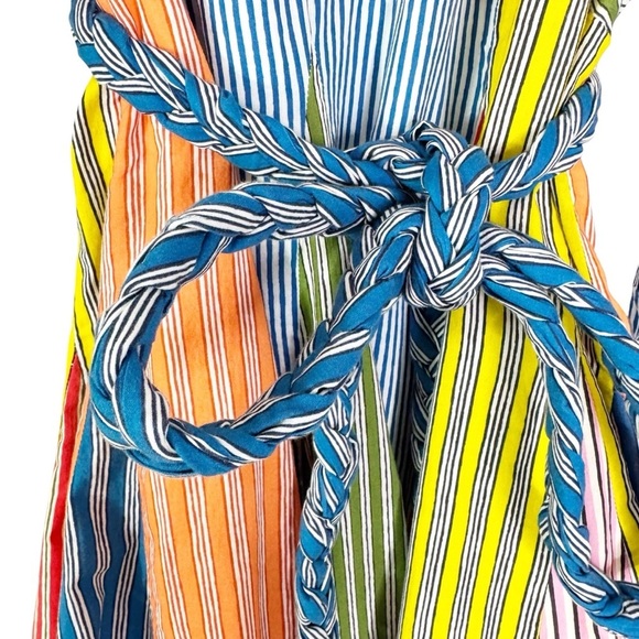 NWT Rhode Ella Cotton Patchwork Pinstripe Minidress Size S - Picture 13 of 16